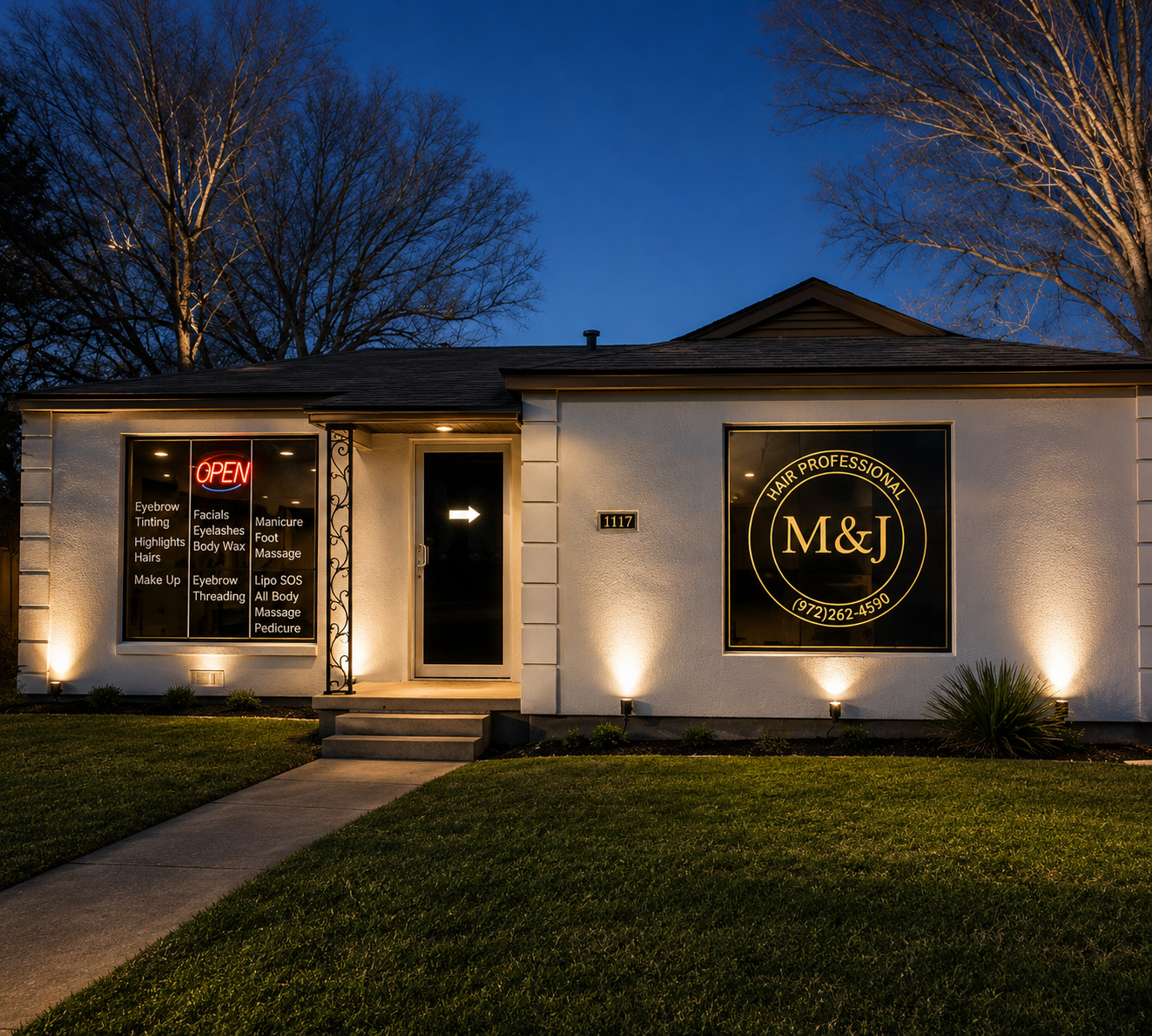 Exterior of M&J Beauty Salon